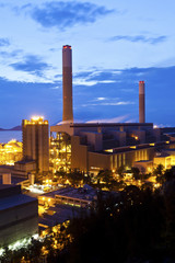 Hong Kong power plant at coast