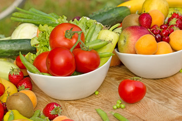 Fruits and vegetables - raw food (vegan food)