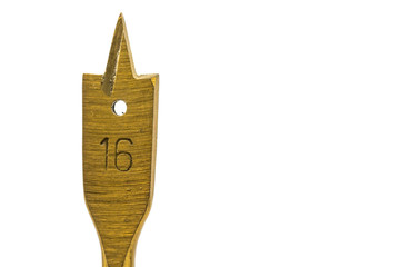 Spade Wood drill bit over white background
