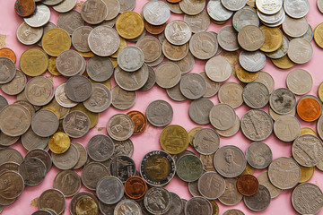 background close up of coins from Thailand © thanomphong