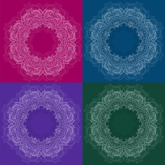 Set of four colors of circle ornament