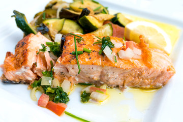 grilled salmon and lemon