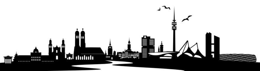 München Skyline - obrazy, fototapety, plakaty