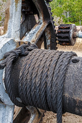 Steel rope on a gear