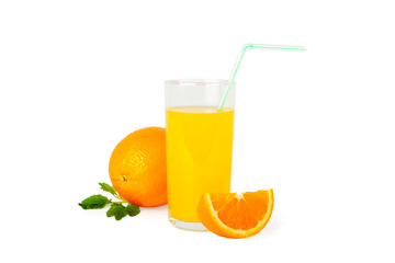 Orange juice and slices