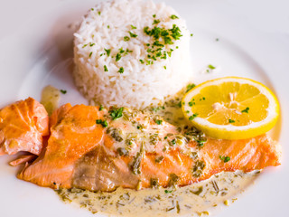 grilled salmon and lemon