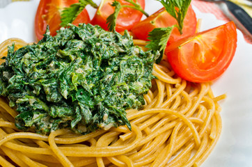 Pasta with nettles sauce