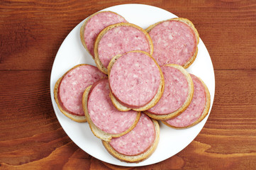 Sandwiches with sausage