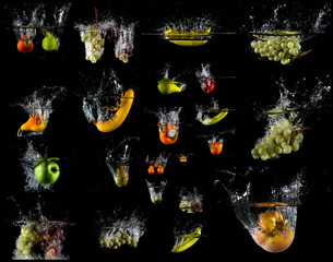 frutta varia in acqua