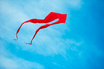 Kite flying in the blue sky