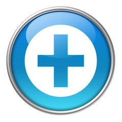 Bottone vetro croce medica