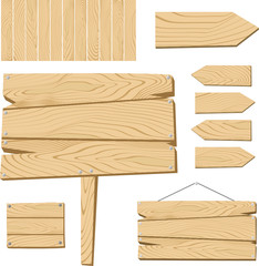 wooden sign board vector collection