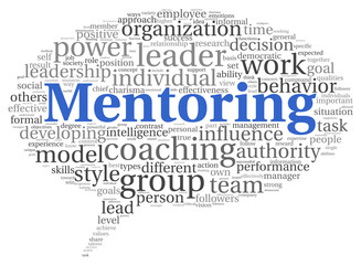 Mentoring concept in word tag cloud