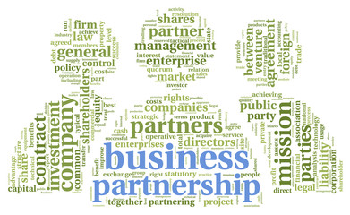 Business partnership  concept in tag cloud