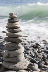 Zen stones stacked
