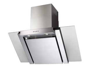 Modern INOX cooker hood isolated on white