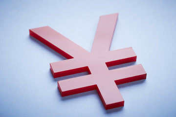 Fototapeta premium Red Yen symbols