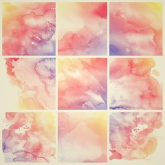 Watercolor Background. Set of colorful Abstract water color art 