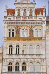 Obraz premium Hausfassade in Pilsen, Tschechische Republik