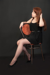 Fototapeta premium girl on a chair