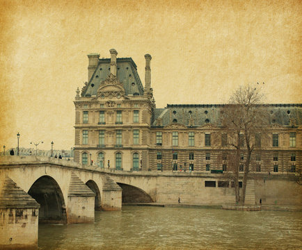 Seine. Bridge Pont Royal in central Paris, France.