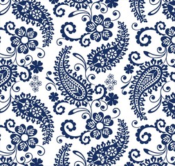 traditional paisley floral pattern , textile , Rajasthan, royal India - obrazy, fototapety, plakaty