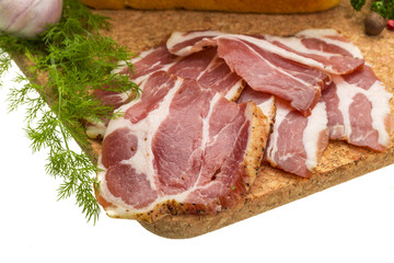 Fototapeta premium Bacon with vegetables