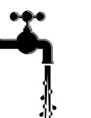 tap water and pipes - illustration