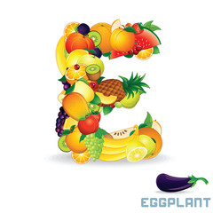 Alphabet From Fruit. Letter E