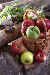 organic apples in basket