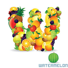 Alphabet From Fruit. Letter W