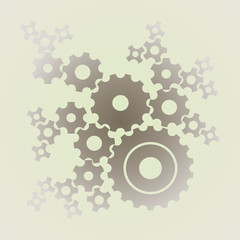 set of cogs (gears) on light background