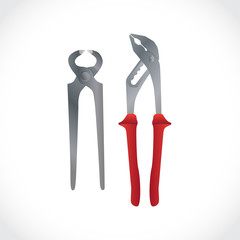 two metalic pliers - illustration