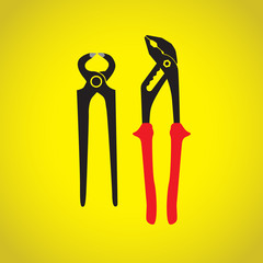 two metalic pliers - illustration