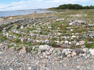 Stone labyrinth on the Big Solovki island, Russia