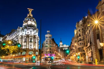 Gardinen Gran Via in Madrid, Spanien, Europa. © kasto