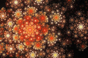 Spherical flowers, geometric fractal pattern
