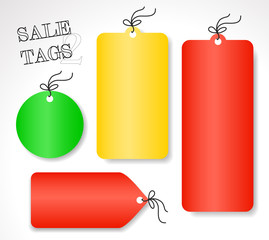 Vector sale tags - different shapes and colors (set 2)