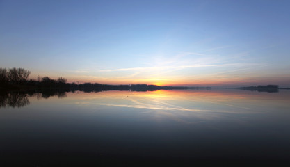 Sunset over the lake