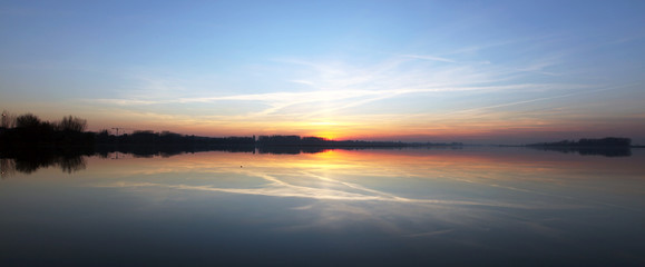 Sunset over the lake