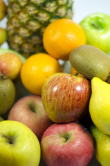 Colorful fresh fruits closeup