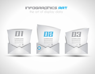 Infographic design template with paper tags