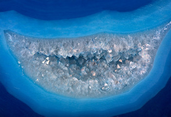 Obrazy na Szkle  jasnoniebieska struktura agatu