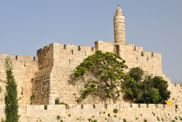 King's David citadel in old Jerusalem city. 