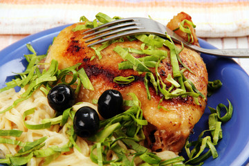 serving of fried chicken.