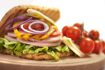 Big, fresh and tasty sandwich