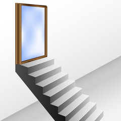 Open door with stairs