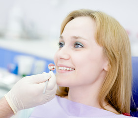 Teeth checkup at dentist's office