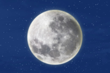 Fototapeta na wymiar Close-up of moon on blue background