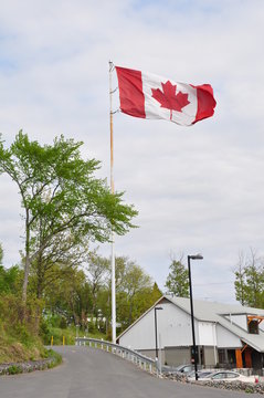Canada flag flying in a wind